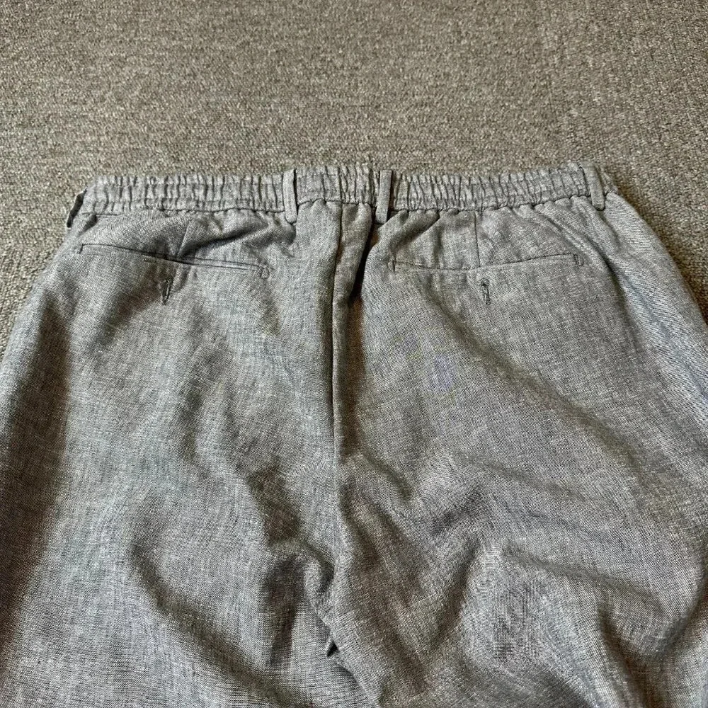 Pierre Clarence France Grey Men's Linen Blend Pants FR 48 / US 38